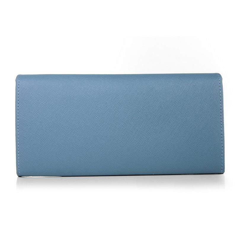 Knockoff Prada Real Leather Wallet 1137 dark blue